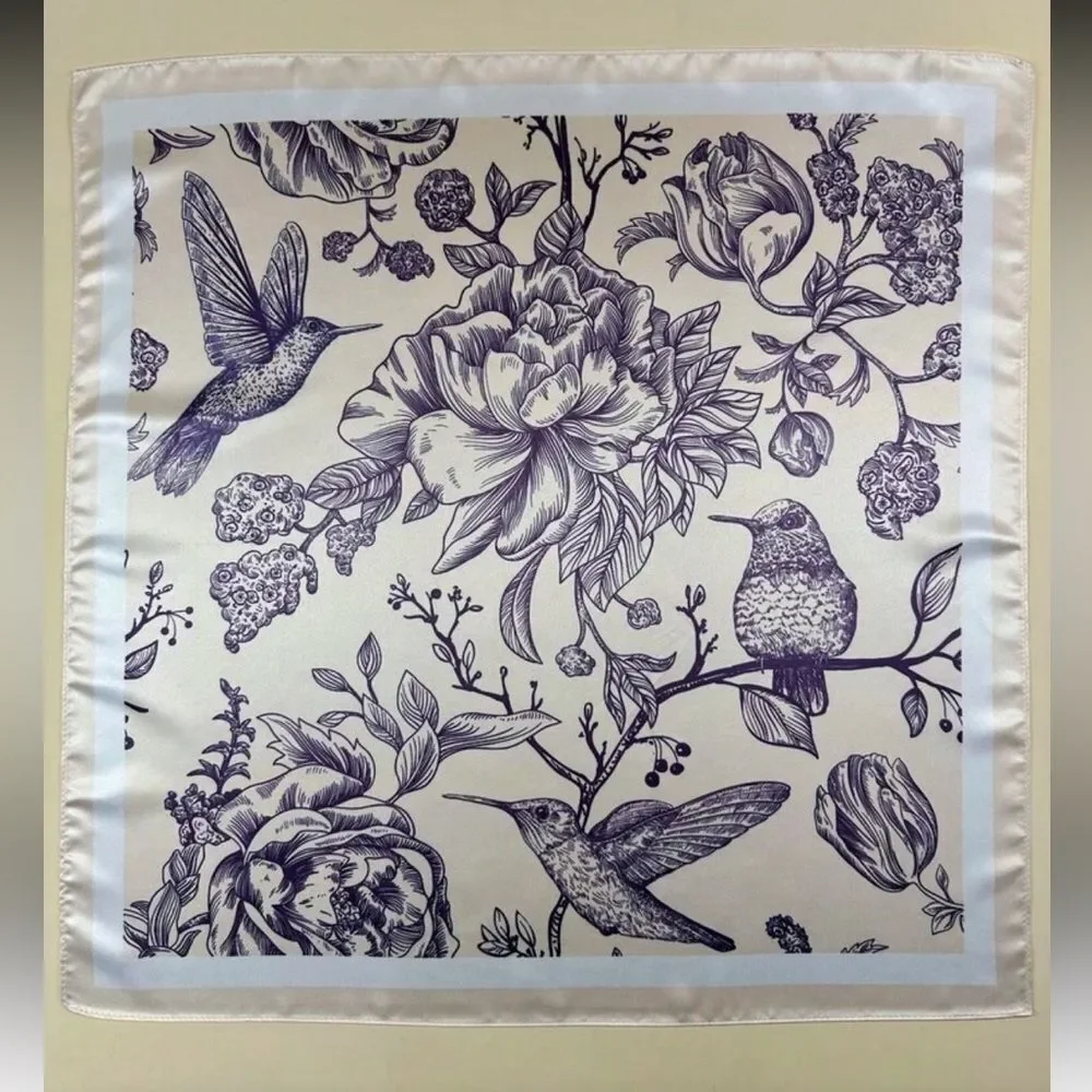 Floral and Bird Print Scarf P63